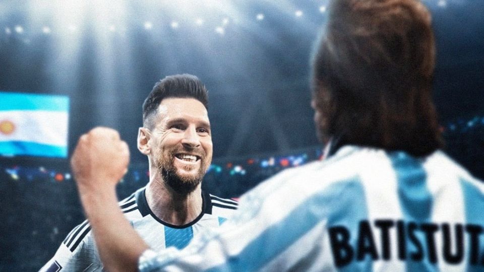 Lionel Messi y Gabriel Batistuta