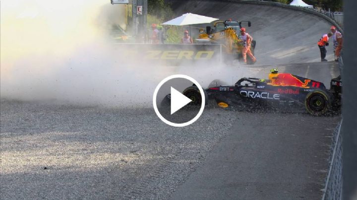 VIDEO | El choque de Checo Pérez en la segunda práctica libre del GP de Italia
